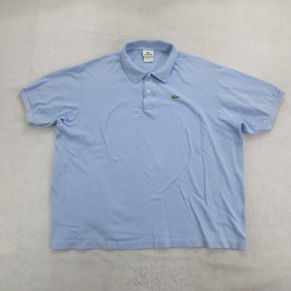 Lacoste Mens Polo Shirt Size 9 Short Sleeve Blue Crocodile Logo